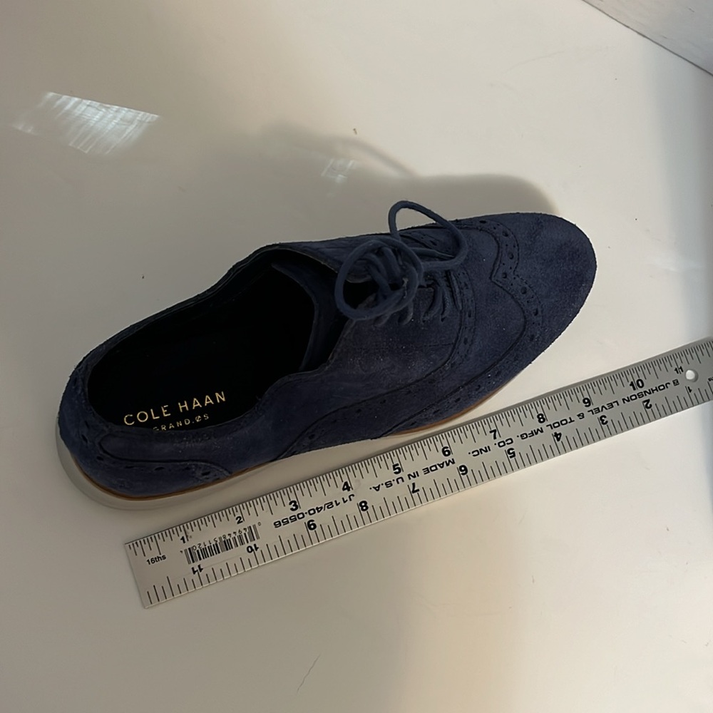 Cole Haan Grand.OS shoes woman’s 6.5 wingtoe blue oxford lace up tie suede upper - Picture 15 of 15